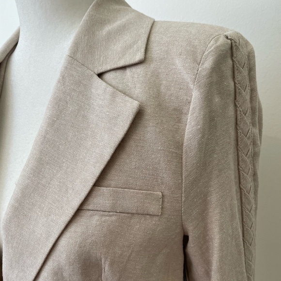 Jason Wu Linen Blend Cropped Blazer Size S Career Office Professional - Picture 4 of 9